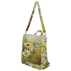 Watercolor Yellow And-white Flower Background Crossbody Backpack