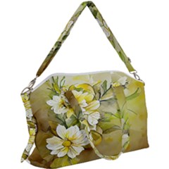 Watercolor Yellow And-white Flower Background Canvas Crossbody Bag by artworkshop