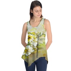 Watercolor Yellow And-white Flower Background Sleeveless Tunic by artworkshop