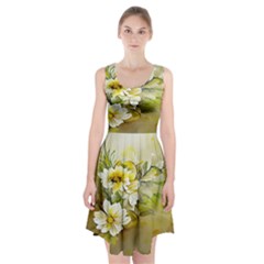 Watercolor Yellow And-white Flower Background Racerback Midi Dress by artworkshop