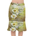 Watercolor Yellow And-white Flower Background Short Mermaid Skirt View1