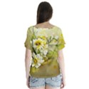 Watercolor Yellow And-white Flower Background V-Neck Flutter Sleeve Top View2