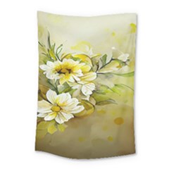 Watercolor Yellow And-white Flower Background Small Tapestry