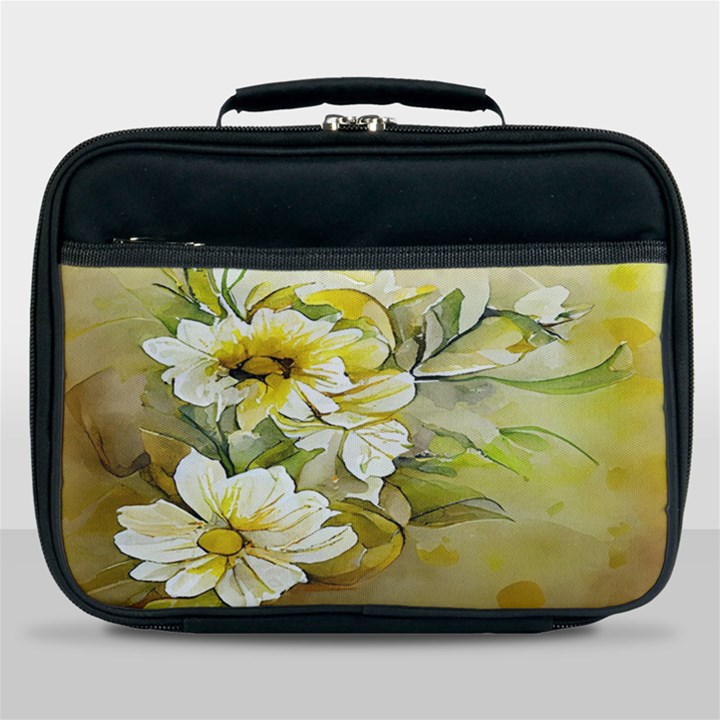 Watercolor Yellow And-white Flower Background Lunch Bag