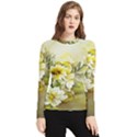 Watercolor Yellow And-white Flower Background Women s Long Sleeve Rash Guard View1