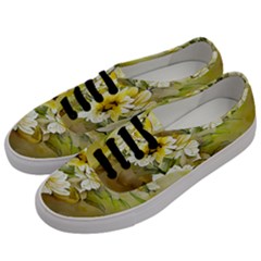 Watercolor Yellow And-white Flower Background Men s Classic Low Top Sneakers