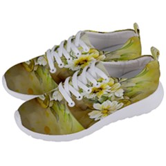 Watercolor Yellow And-white Flower Background Men s Lightweight Sports Shoes by artworkshop