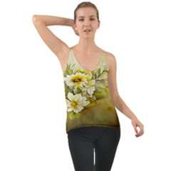 Watercolor Yellow And-white Flower Background Chiffon Cami by artworkshop