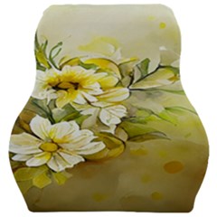 Watercolor Yellow And-white Flower Background Car Seat Velour Cushion  by artworkshop