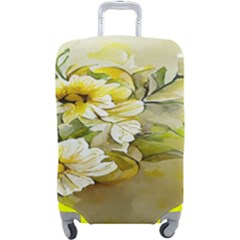 Watercolor Yellow And-white Flower Background Luggage Cover (large) by artworkshop