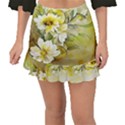 Watercolor Yellow And-white Flower Background Fishtail Mini Chiffon Skirt View1