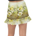 Watercolor Yellow And-white Flower Background Fishtail Mini Chiffon Skirt View2