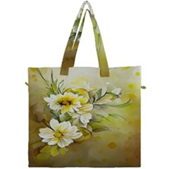 Watercolor Yellow And-white Flower Background Canvas Travel Bag by artworkshop