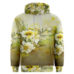 Watercolor Yellow And-white Flower Background Men s Overhead Hoodie