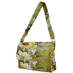 Watercolor Yellow And-white Flower Background Full Print Messenger Bag (S)