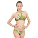 Watercolor Yellow And-white Flower Background High Neck Bikini Set View1