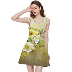 Watercolor Yellow And-white Flower Background Inside Out Racerback Dress by artworkshop