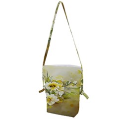 Watercolor Yellow And-white Flower Background Folding Shoulder Bag by artworkshop