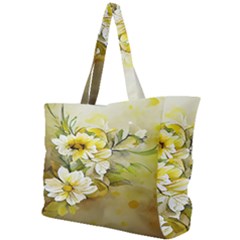 Watercolor Yellow And-white Flower Background Simple Shoulder Bag