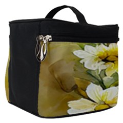 Watercolor Yellow And-white Flower Background Make Up Travel Bag (small) by artworkshop