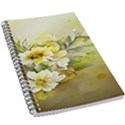 Watercolor Yellow And-white Flower Background 5.5  x 8.5  Notebook View1