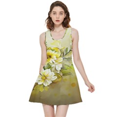 Watercolor Yellow And-white Flower Background Inside Out Reversible Sleeveless Dress by artworkshop