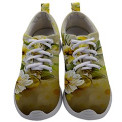 Watercolor Yellow And-white Flower Background Mens Athletic Shoes by artworkshop