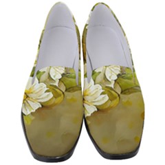 Watercolor Yellow And-white Flower Background Women s Classic Loafer Heels by artworkshop