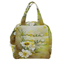 Watercolor Yellow And-white Flower Background Boxy Hand Bag by artworkshop