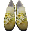 Watercolor Yellow And-white Flower Background Women Slip On Heel Loafers View1