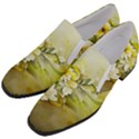 Watercolor Yellow And-white Flower Background Women Slip On Heel Loafers View2