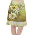 Watercolor Yellow And-white Flower Background Fishtail Chiffon Skirt View1