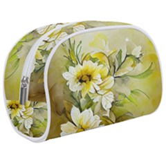 Watercolor Yellow And-white Flower Background Make Up Case (medium) by artworkshop