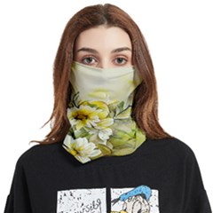 Watercolor Yellow And-white Flower Background Face Covering Bandana (Two Sides)