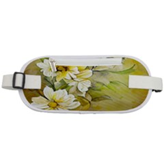 Watercolor Yellow And-white Flower Background Rounded Waist Pouch by artworkshop