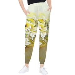 Watercolor Yellow And-white Flower Background Tapered Pants