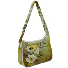 Watercolor Yellow And-white Flower Background Zip Up Shoulder Bag by artworkshop