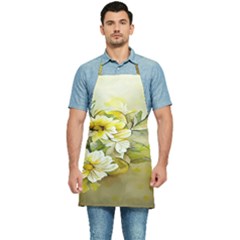 Watercolor Yellow And-white Flower Background Kitchen Apron