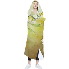 Watercolor Yellow And-white Flower Background Wearable Blanket by artworkshop