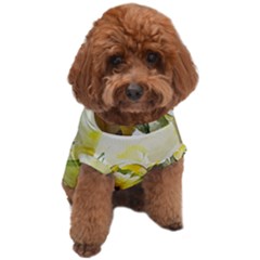 Watercolor Yellow And-white Flower Background Dog T-shirt by artworkshop