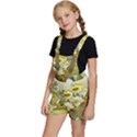 Watercolor Yellow And-white Flower Background Kids  Short Overalls View2