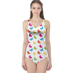 Butterfly Pattern Design Wallpaper Background One Piece Swimsuit by Ravend