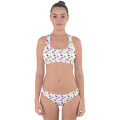 Butterfly Pattern Design Wallpaper Background Cross Back Hipster Bikini Set by Ravend