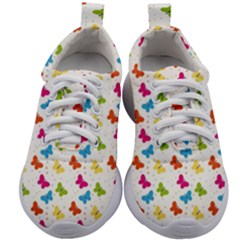 Butterfly Pattern Design Wallpaper Background Kids Athletic Shoes by Ravend