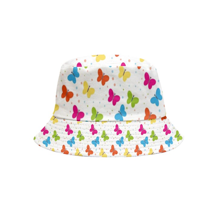 Butterfly Pattern Design Wallpaper Background Inside Out Bucket Hat (Kids)