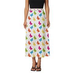 Butterfly Pattern Design Wallpaper Background Classic Midi Chiffon Skirt