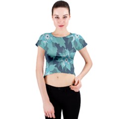 Graphic Design Wallpaper Abstract Crew Neck Crop Top by Ravend