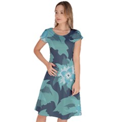 Graphic Design Wallpaper Abstract Classic Short Sleeve Dress by Ravend