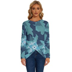 Graphic Design Wallpaper Abstract Long Sleeve Crew Neck Pullover Top