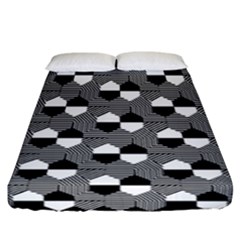 Geometric Pattern Line Form Texture Structure Fitted Sheet (california King Size) by Ravend